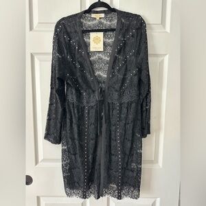 NWT Black Lace Duster by Rebellion Again, Sz M